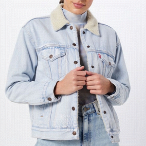 Levi’s Original Sherpa Lined Heavyweight Light Wash Denim Trucker Jean Jacket